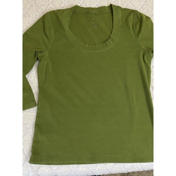 Preswick & Moore Women’s Lightweight Green Stretch Top  Size Petite Medium - Picture 5 of 14